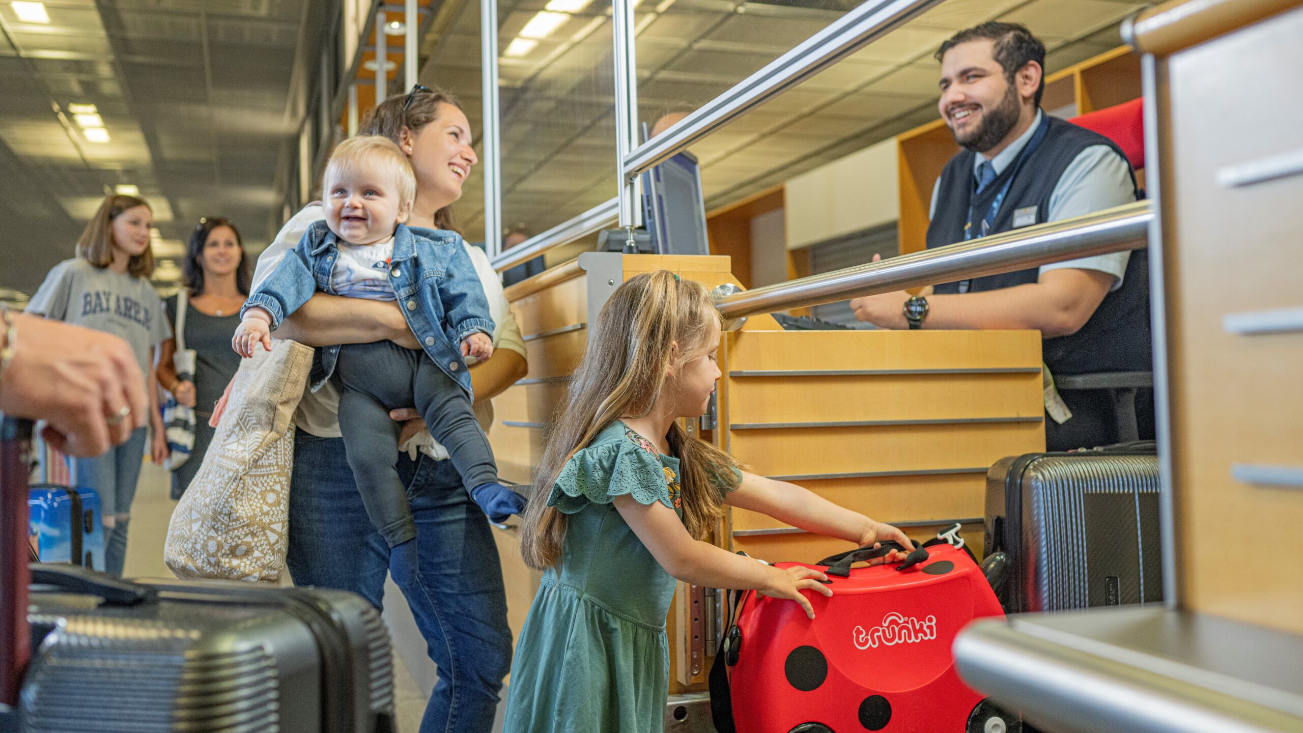 Check-in mit Kindern